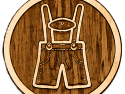 Lederhose – Holz Anstecker