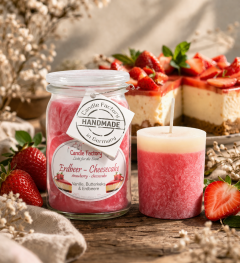Duftkerze Erdbeer-Cheesecake